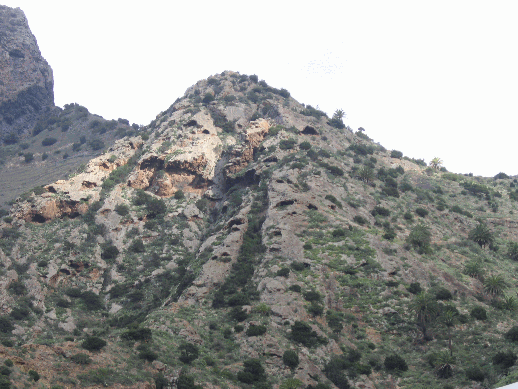 Erosion an einem alten Vulkan bei Vallehermoso auf La Gomera